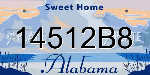 14512B8 Alabama License Plate