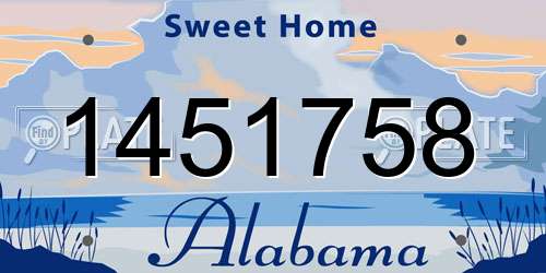 1451758 Alabama License Plate