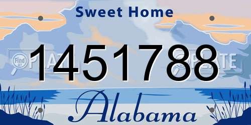 1451788 Alabama License Plate