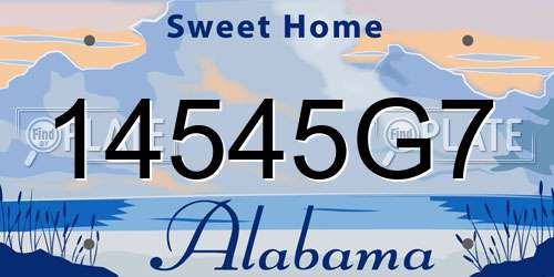 14545G7 Alabama License Plate