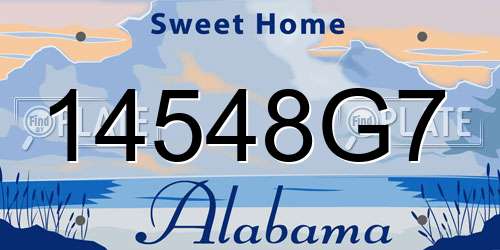 14548G7 Alabama License Plate