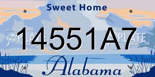 14551A7 Alabama License Plate