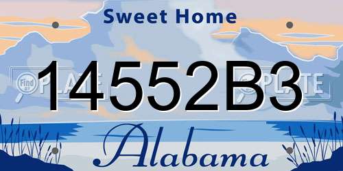 14552B3 Alabama License Plate
