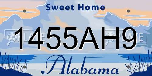 1455AH9 Alabama License Plate