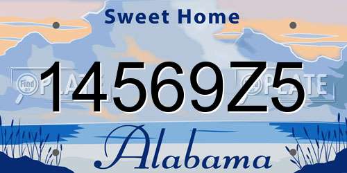 14569Z5 Alabama License Plate