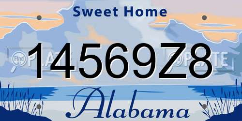 14569Z8 Alabama License Plate