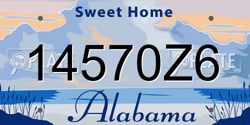 14570Z6 Alabama License Plate