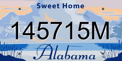 145715M Alabama License Plate