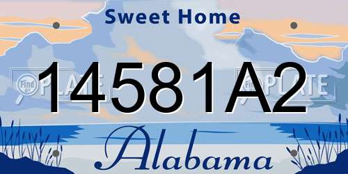 14581A2 Alabama License Plate