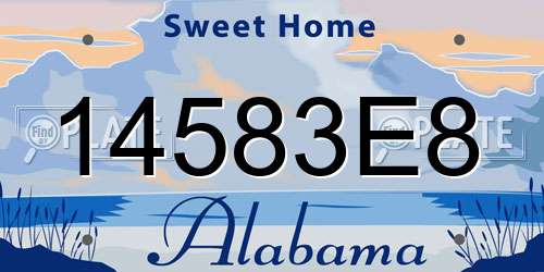 14583E8 Alabama License Plate