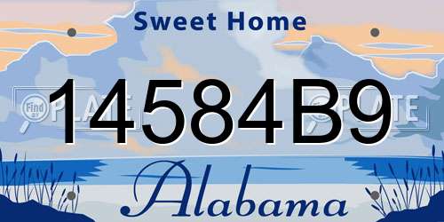 14584B9 Alabama License Plate