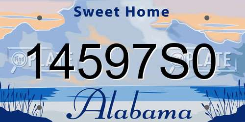 14597S0 Alabama License Plate