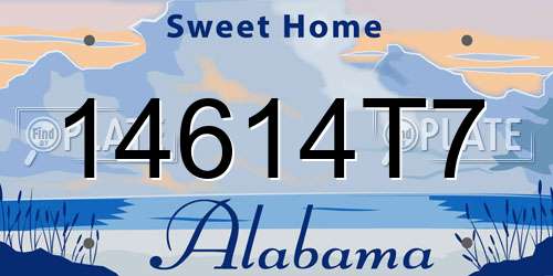 14614T7 Alabama License Plate