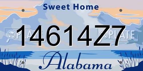 14614Z7 Alabama License Plate
