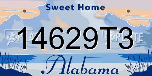 14629T3 Alabama License Plate