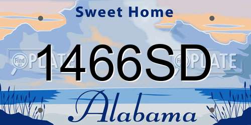 1466SD Alabama License Plate