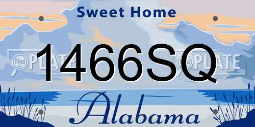 1466SQ Alabama License Plate