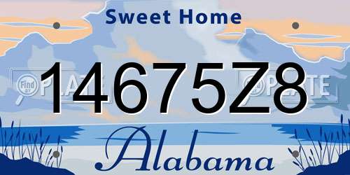 14675Z8 Alabama License Plate