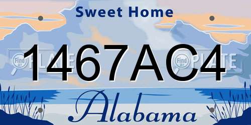 1467AC4 Alabama License Plate