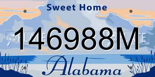 146988M Alabama License Plate