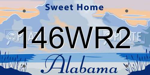 146WR2 Alabama License Plate