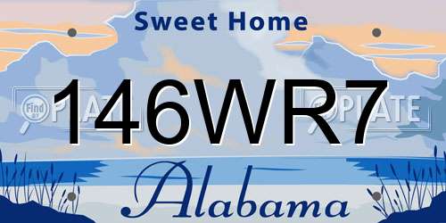 146WR7 Alabama License Plate