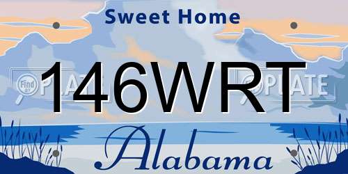 146WRT Alabama License Plate