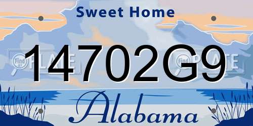 14702G9 Alabama License Plate