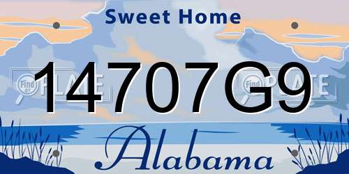 14707G9 Alabama License Plate