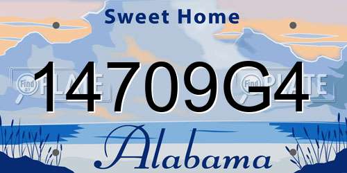 14709G4 Alabama License Plate