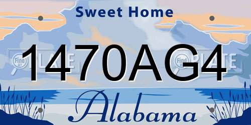 1470AG4 Alabama License Plate