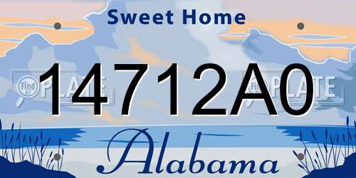 14712A0 Alabama License Plate
