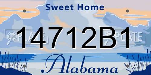 14712B1 Alabama License Plate