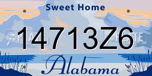 14713Z6 Alabama License Plate
