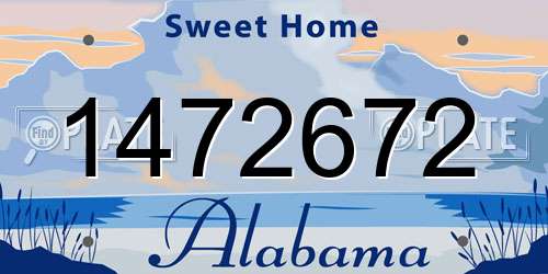 1472672 Alabama License Plate