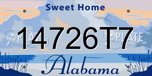 14726T7 Alabama License Plate