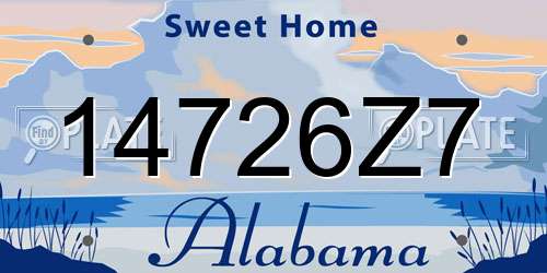 14726Z7 Alabama License Plate