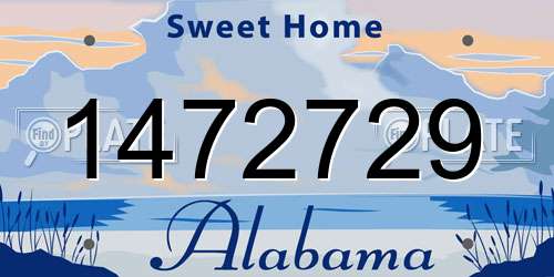 1472729 Alabama License Plate