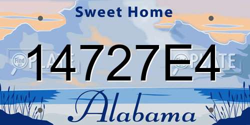 14727E4 Alabama License Plate