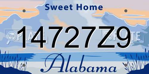 14727Z9 Alabama License Plate