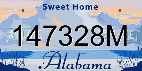 147328M Alabama License Plate