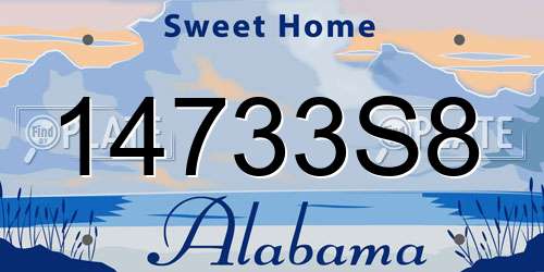 14733S8 Alabama License Plate