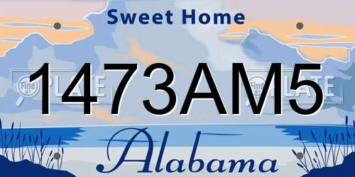 1473AM5 Alabama License Plate