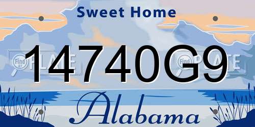 14740G9 Alabama License Plate