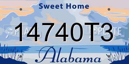 14740T3 Alabama License Plate