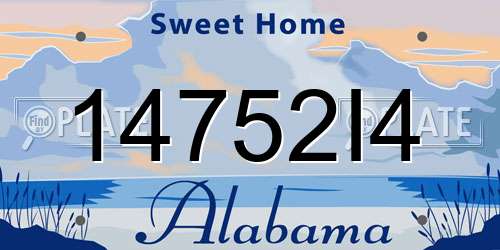 14752I4 Alabama License Plate