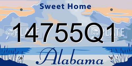 14755Q1 Alabama License Plate