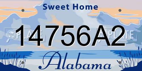 14756A2 Alabama License Plate
