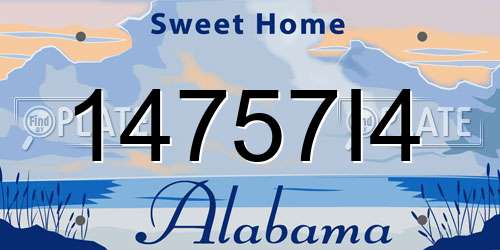 14757I4 Alabama License Plate