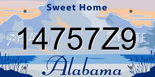 14757Z9 Alabama License Plate